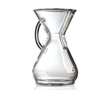 Chemex, classique, 6 tasses, cafetière, coffee maker, pourover brewing, 6 ou 8 tasses, 6 or 8 cups format